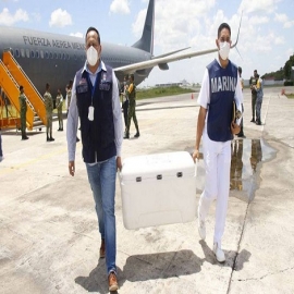 Arriba a Yucatán 97,000 dosis de vacuna AstraZeneca contra el Coronavirus para aplicación únicamente de segundas dosis a personas de 40-49 años de Mérida