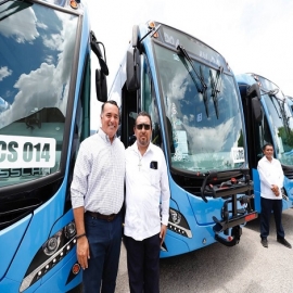 Presenta el Gobernador Mauricio Vila Dosal las 33 nuevas unidades que brindarán servicio en las nuevas rutas del Sistema de Transporte Público "Va y ven" en Ciudad Caucel