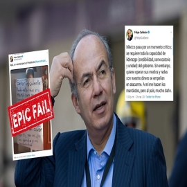 Tras caerse su montaje por fotografía falsa; Calderón culpa a AMLO de atacarlo