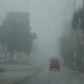 Yucatán: densa neblina cubrió gran parte de Mérida esta mañana