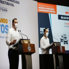 Presentan el Gobernador Mauricio Vila Dosal y el alcalde, Renán Barrera Concha, Programa Conjunto de Mejora a la Movilidad y la Infraestructura Vial en Mérida