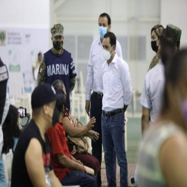 Inicia con buena afluencia la aplicación segundas dosis contra Coronavirus a personas entre 50 y 59 años de Mérida