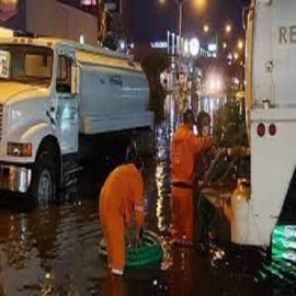 Intensas tareas de absorción y desazolve, tras fuertes lluvias en Mérida