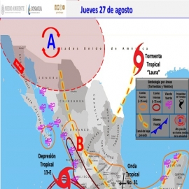 Clima hoy para Cancún y Quintana Roo 27 de agosto de 2020