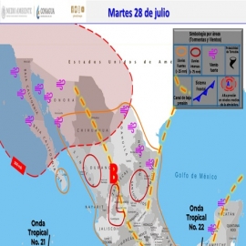 Clima hoy para Cancún y Quintana Roo 28 de julio de 2020