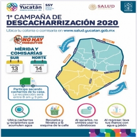 Inicia este fin de semana campaña de descacharrización en colonias y comisarías de Mérida