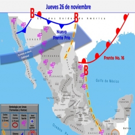 Clima hoy para Cancún y Quintana Roo 26 de noviembre de 2020