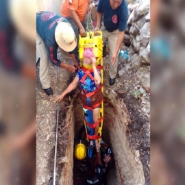 Mujer es rescatada de un sumidero en Valladolid