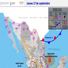 Clima hoy para Cancún y Quintana Roo 17 de septiembre de 2020