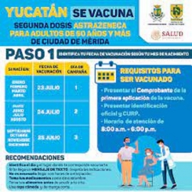 Aplicarán segunda dosis de vacuna contra el Coronavirus a personas de 30 a 39 años de edad de 9 municipios del interior del estado