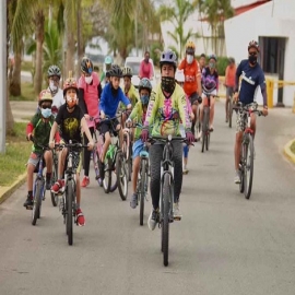 Realizan rodada infantil en el Bulevar Bahía de Chetumal