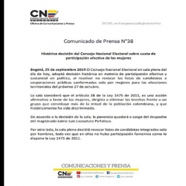 COMUNICADO DE PRENSA