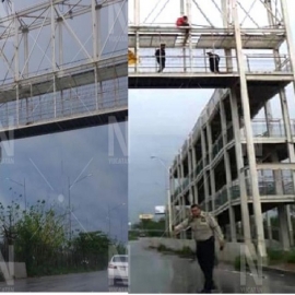 Joven intenta arrojarse de un puente del Periférico