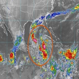 Activan Alerta Naranja para el noreste, este, centro y norte de Yucatán por el huracán "Delta"