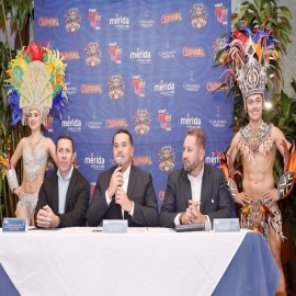 El Alcalde de Mérida Renán Barrera presenta la cartelera artística y de eventos del Carnaval más seguro del país