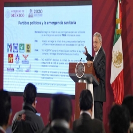 AMLO exhibe a partidos: Morena dona recursos, el PRI condiciona y el PAN se niega