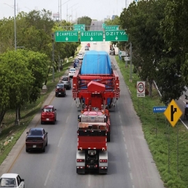 La transformación de Yucatán continúa con la llegada de un generador y un rotor que servirán para la nueva planta de ciclo combinado de la CFE