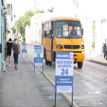 Nuevas zonas de ascenso y descenso en el Centro Histórico de Mérida, contribuyen a evitar aglomeraciones de gente en esta zona de la ciudad
