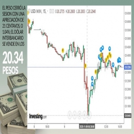 El peso alcanza su mejor nivel desde marzo y por la mañana el dólar tocó el piso de 20 por uno